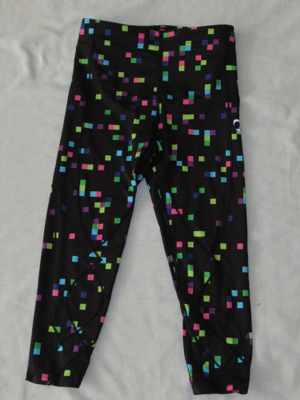 CW-X 3/4 Stabilyx Tights Compression Women's SMALL Multicolor Geo Print 125816
